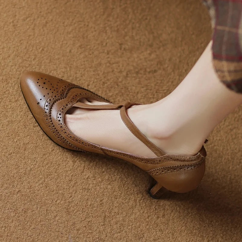 Mirella Vintage Leather Pumps