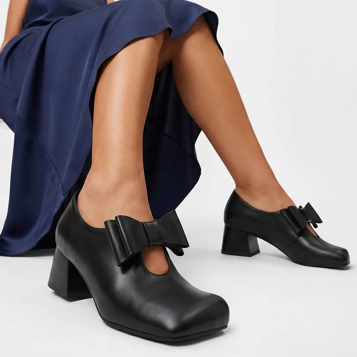 Vezzosa Bow Square-Toe Mary Janes