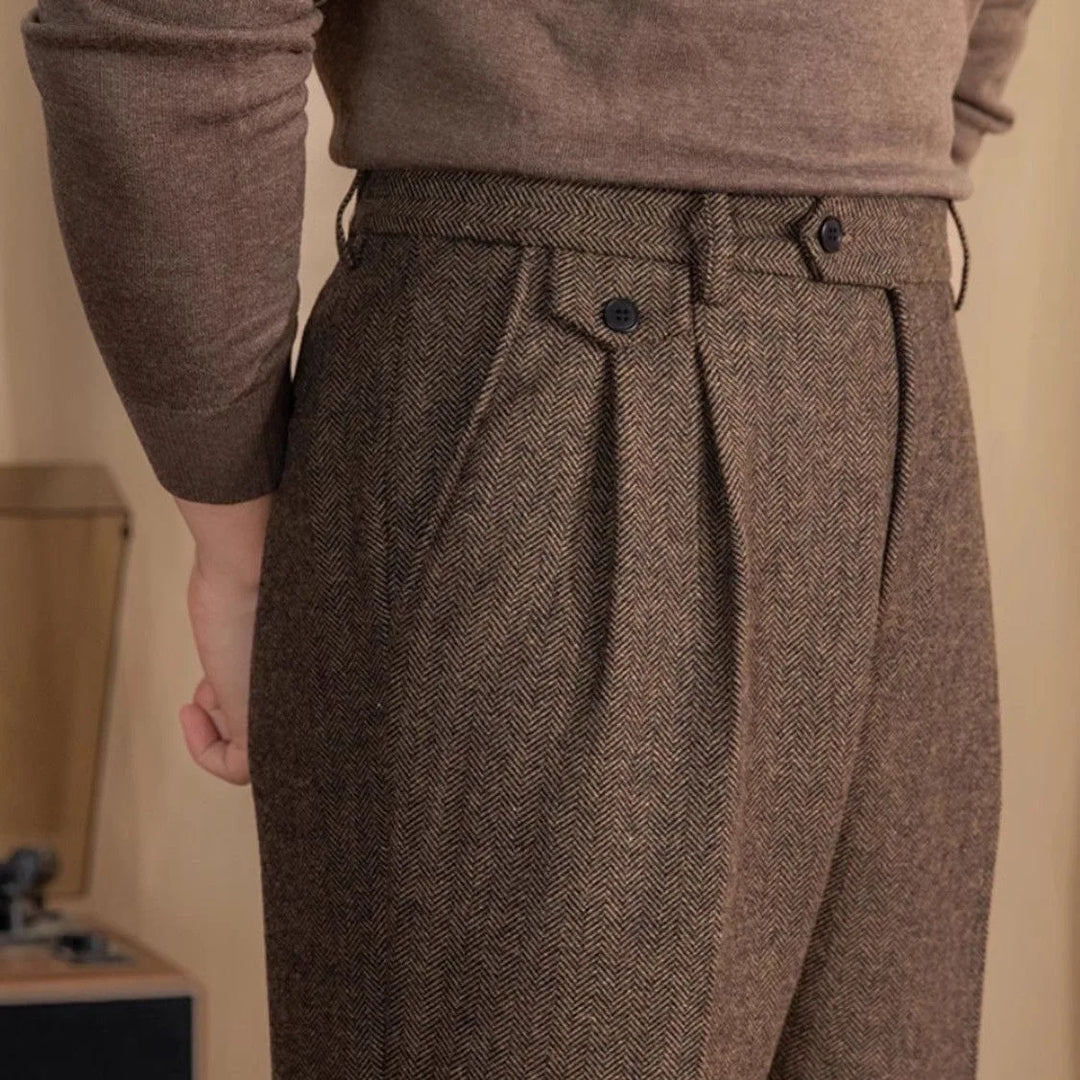 Herringbone Wool Trousers