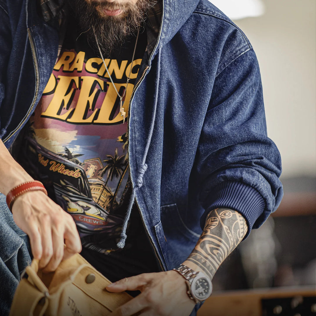 Foundry Hooded Denim Jacket