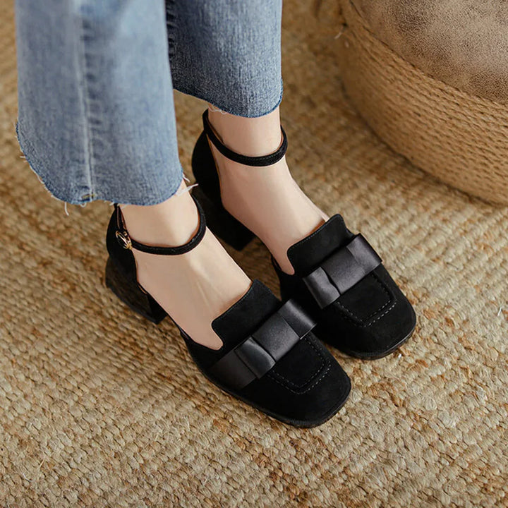 Fiocchetta Bow Square-Toe Mary Janes