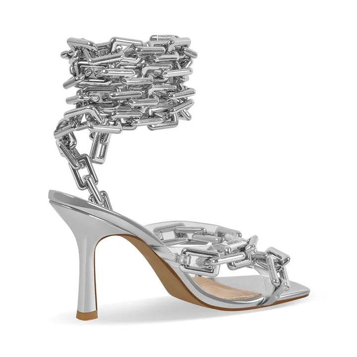 Manetta Chain-Wrap Stiletto Sandals