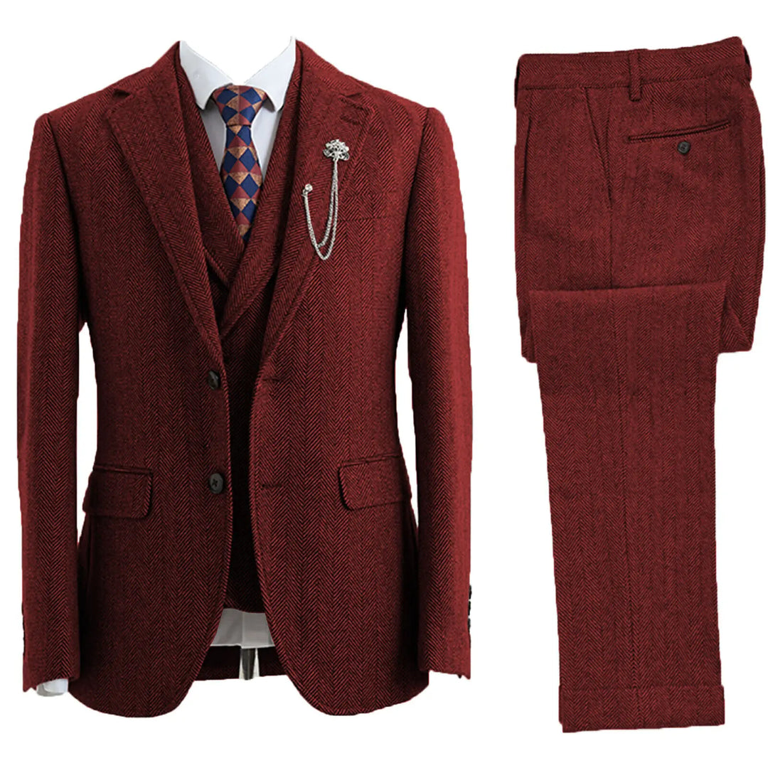 Lisca Herringbone Three-Piece Suit