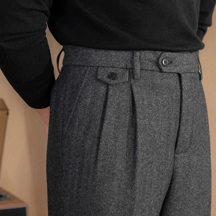 Herringbone Wool Trousers