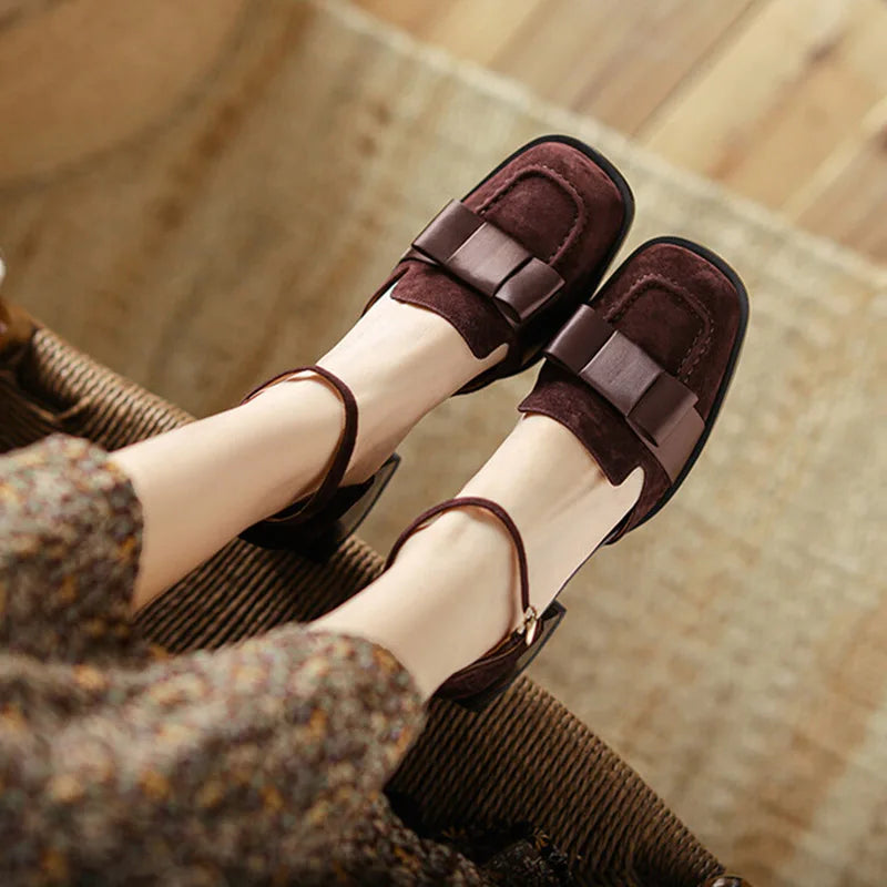 Fiocchetta Bow Square-Toe Mary Janes