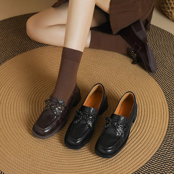Elowen Rivet Bow Loafers