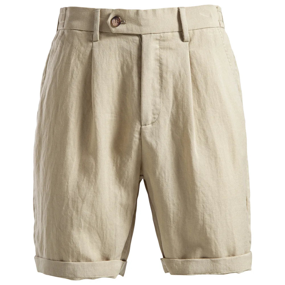 Coastline Pleated Linen Shorts