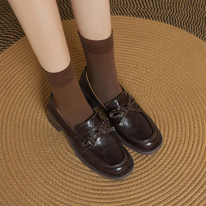 Elowen Rivet Bow Loafers