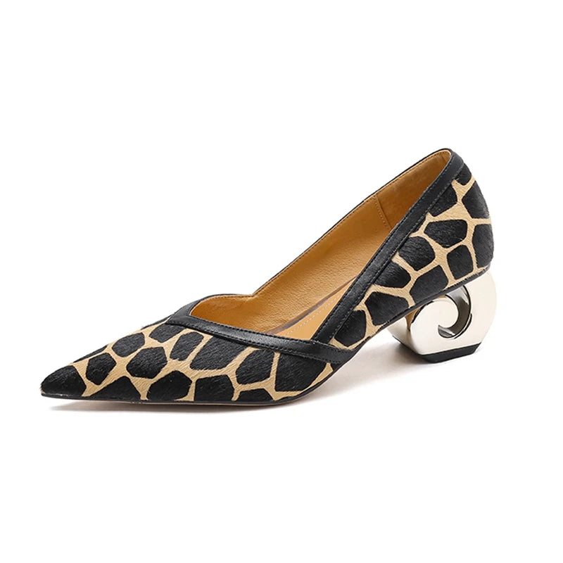 Criniera Sculpted-Heel Horsehair Pumps