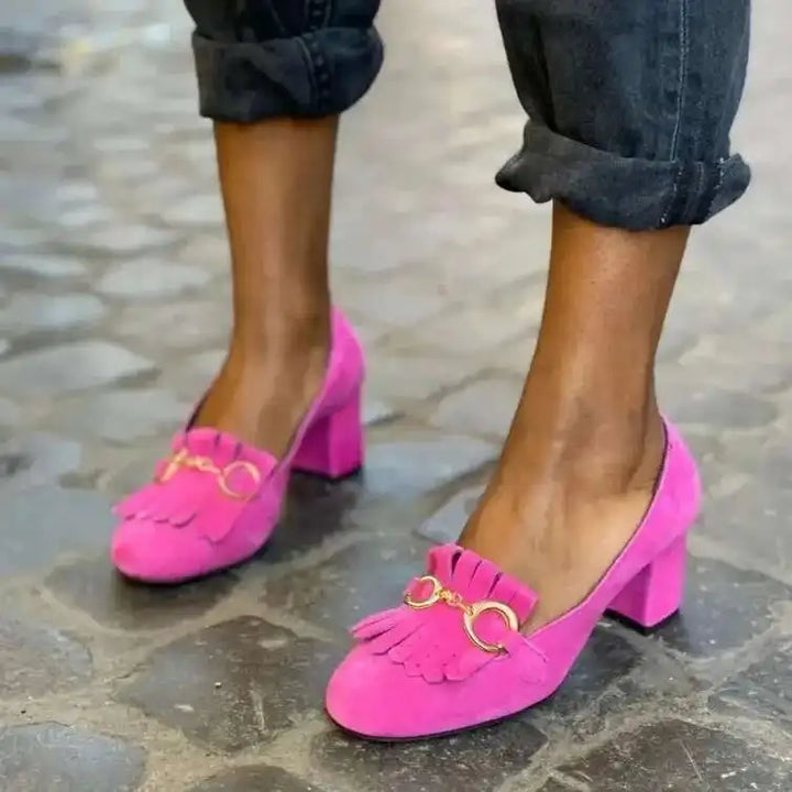 Morsetto Fringe Buckle Loafer Pumps
