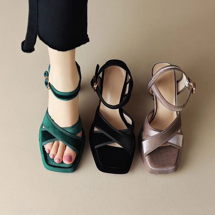 Velluta Cross-Band Platform Sandals