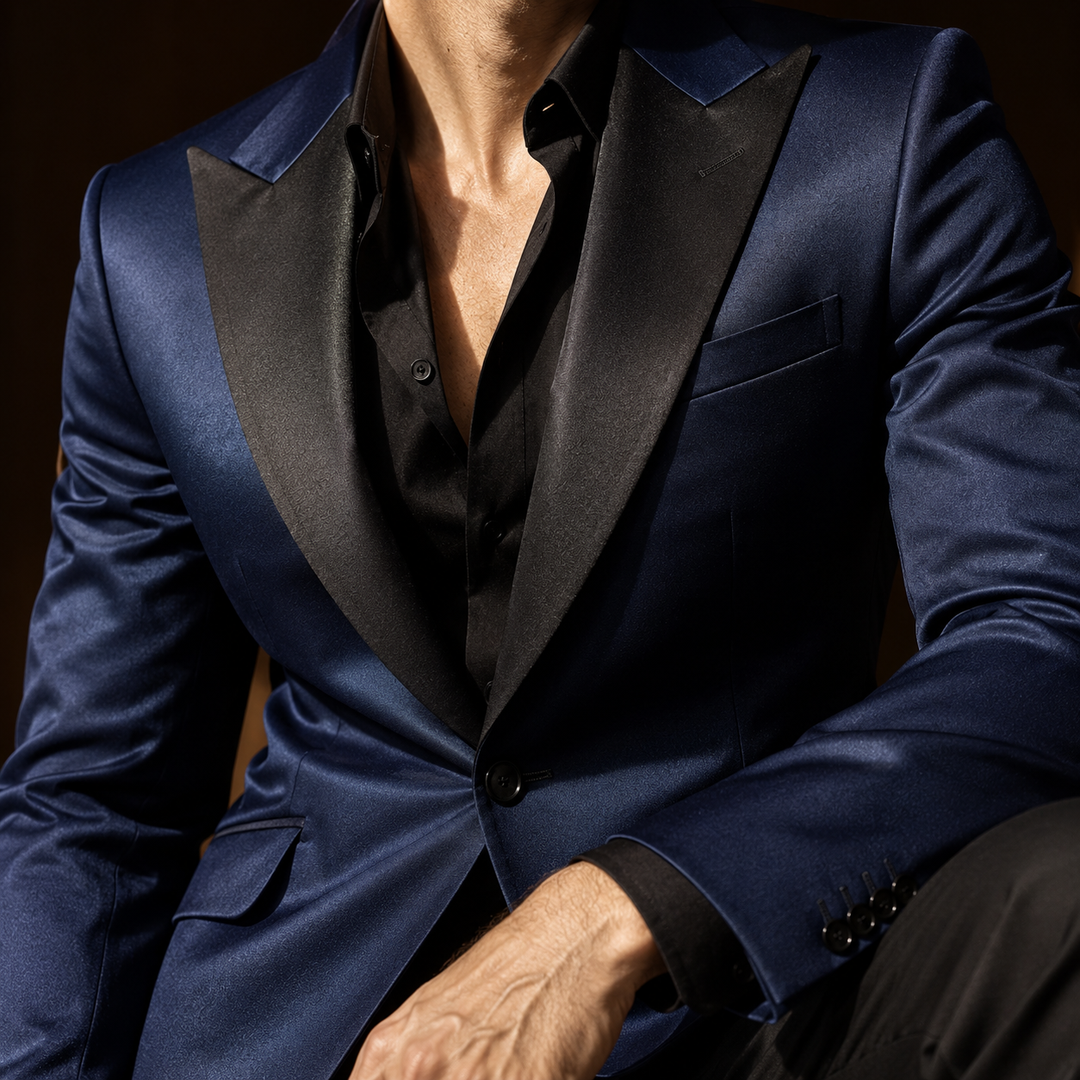 Sipario Satin Peak-Lapel Tuxedo Blazer