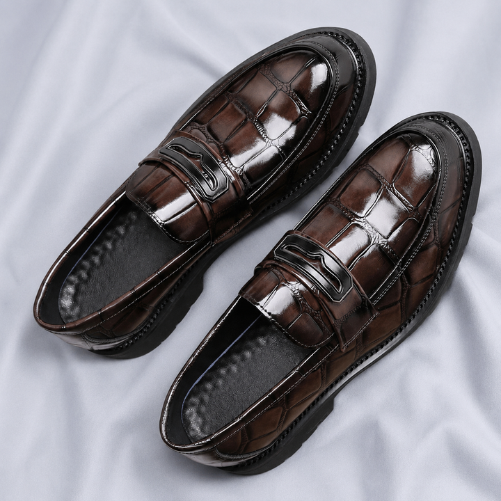 Caiman Lug Penny Loafers