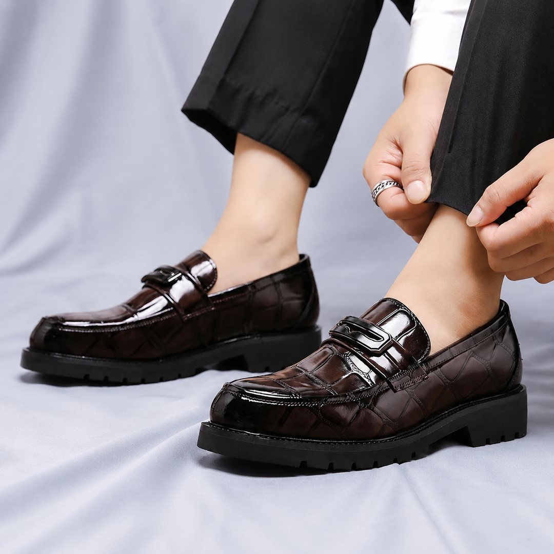 Caiman Lug Penny Loafers