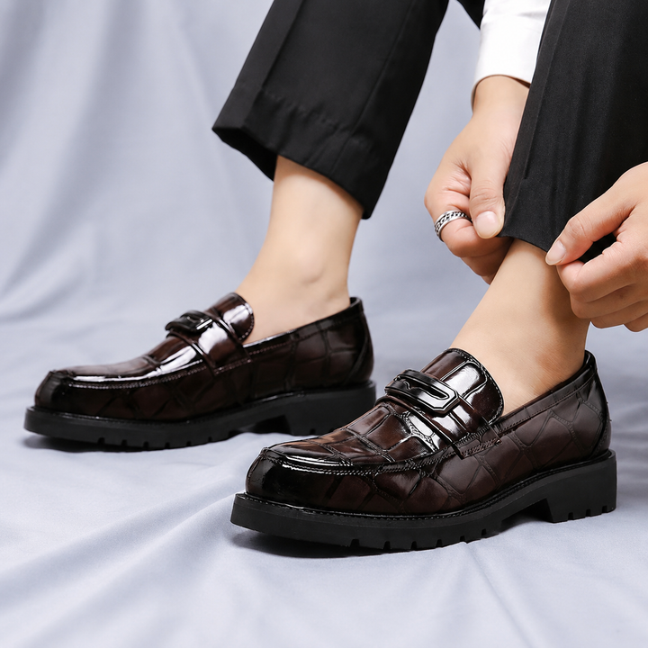 Caiman Lug Penny Loafers