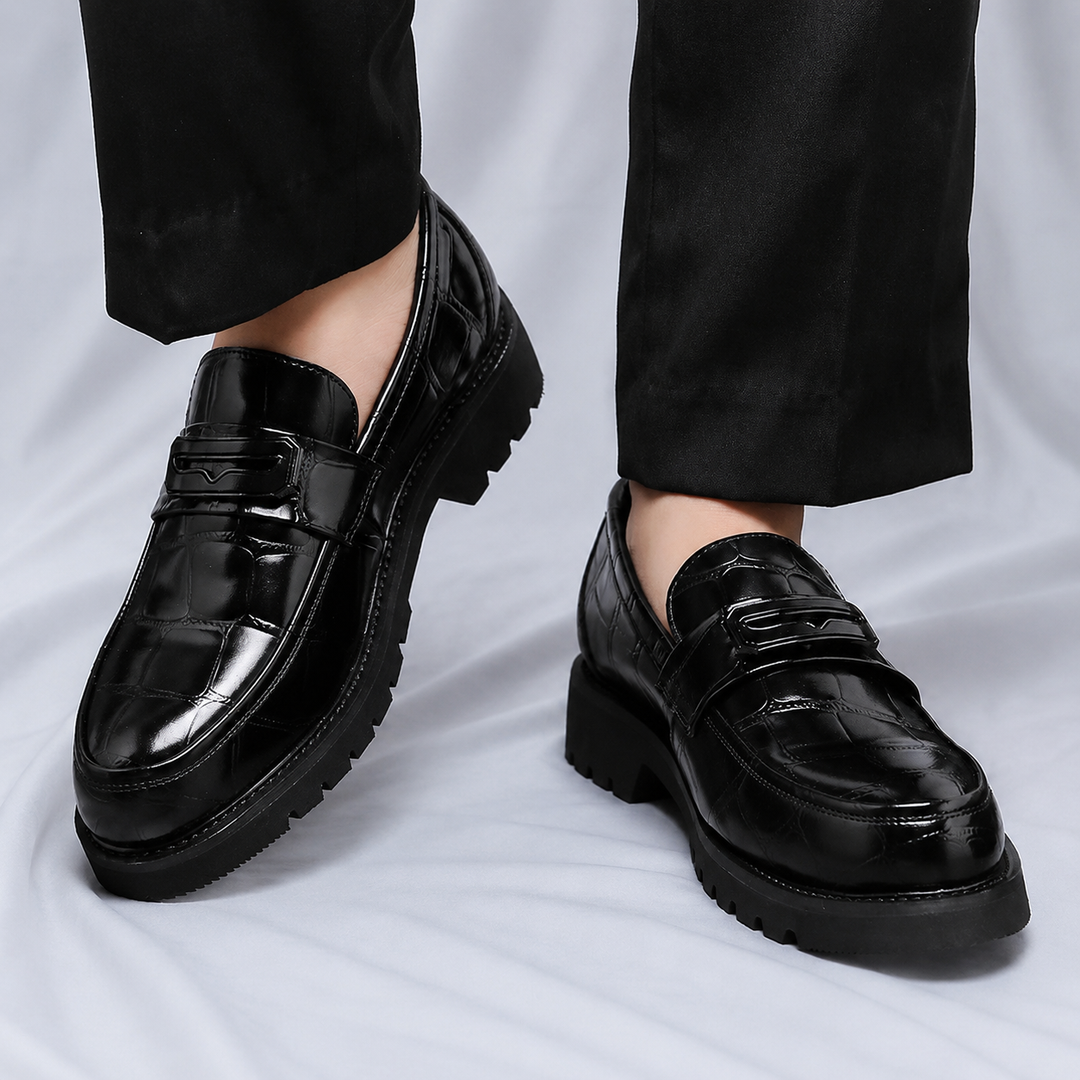 Caiman Lug Penny Loafers