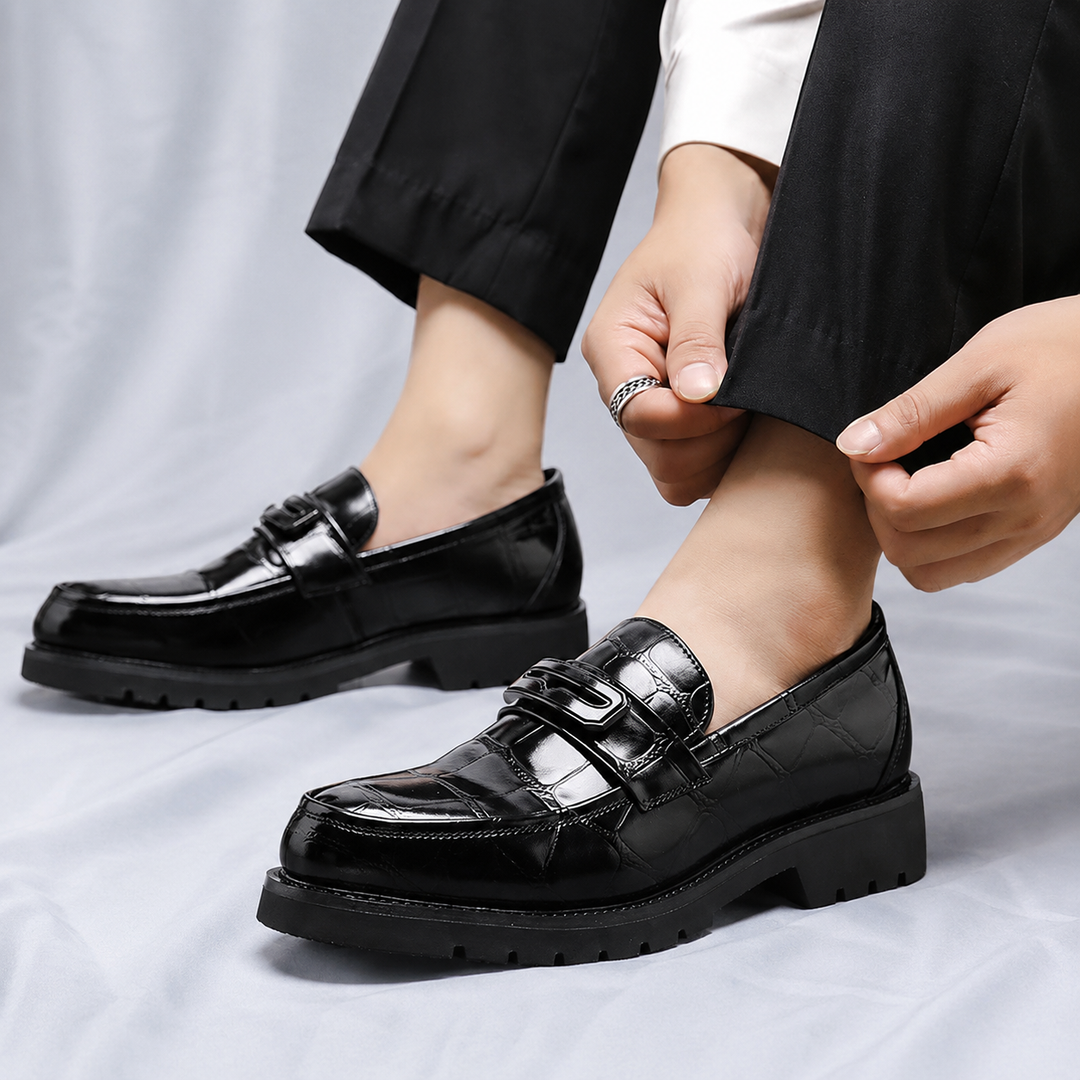 Caiman Lug Penny Loafers