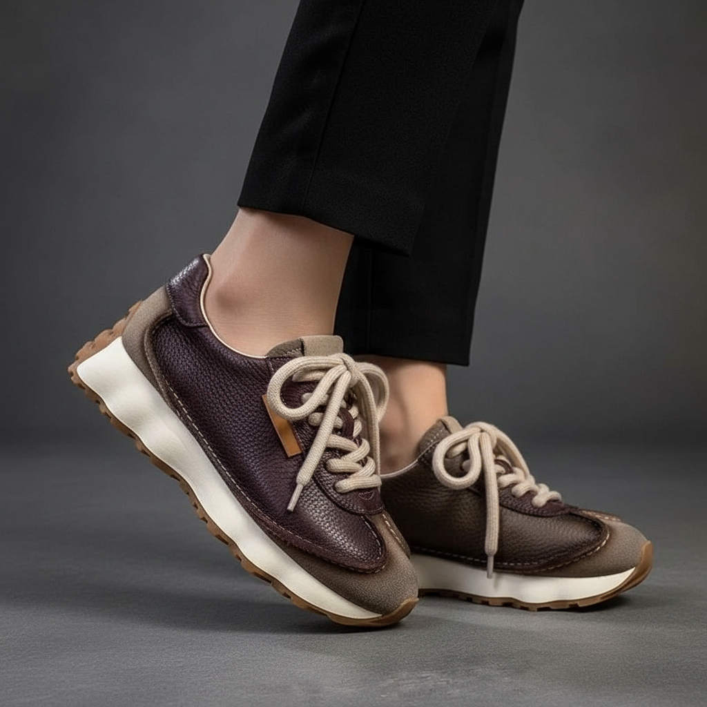 Tamsin Retro Leather Sneakers