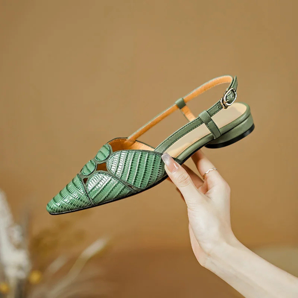 Petalo Leather Slingbacks