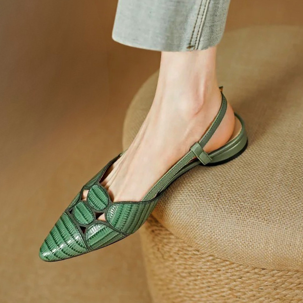 Petalo Leather Slingbacks