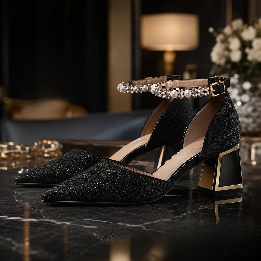 Cordella Pearl Strap Pumps