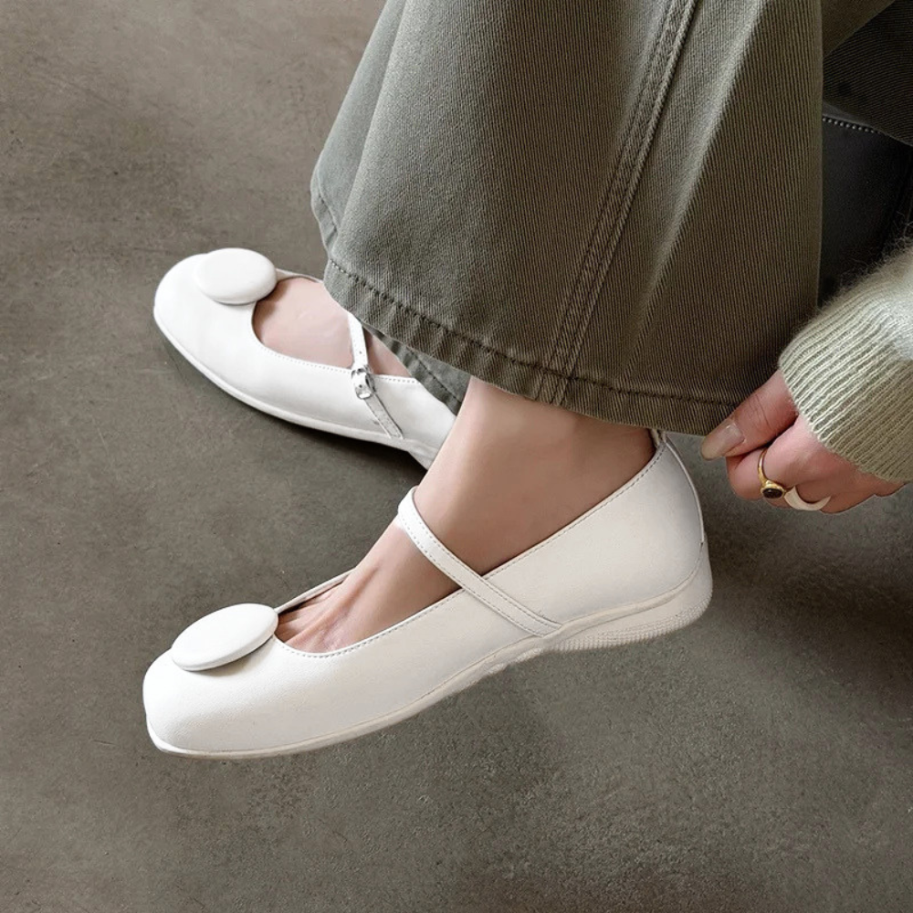 Bottoni Moda Strap Flats