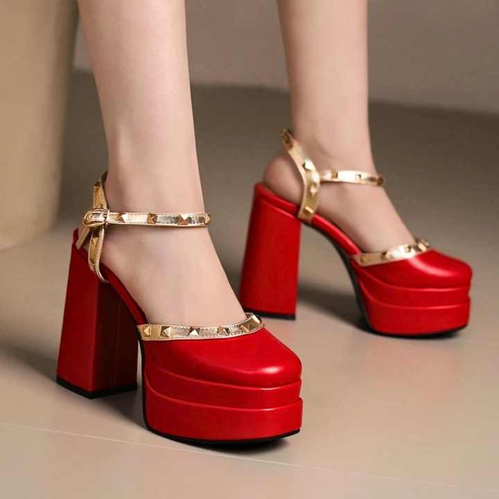 Lacera Stud Platform Heels