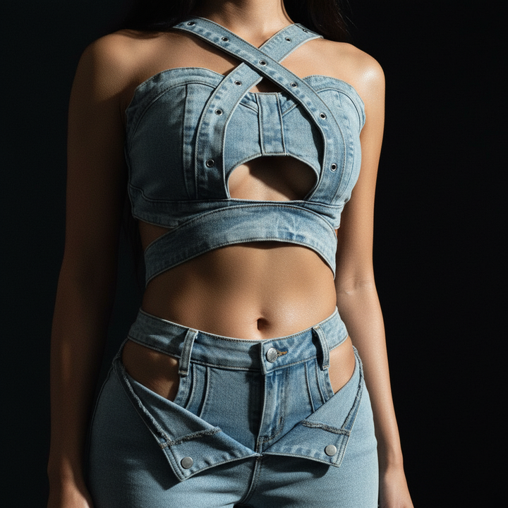 Voltage Crosscut Denim Set