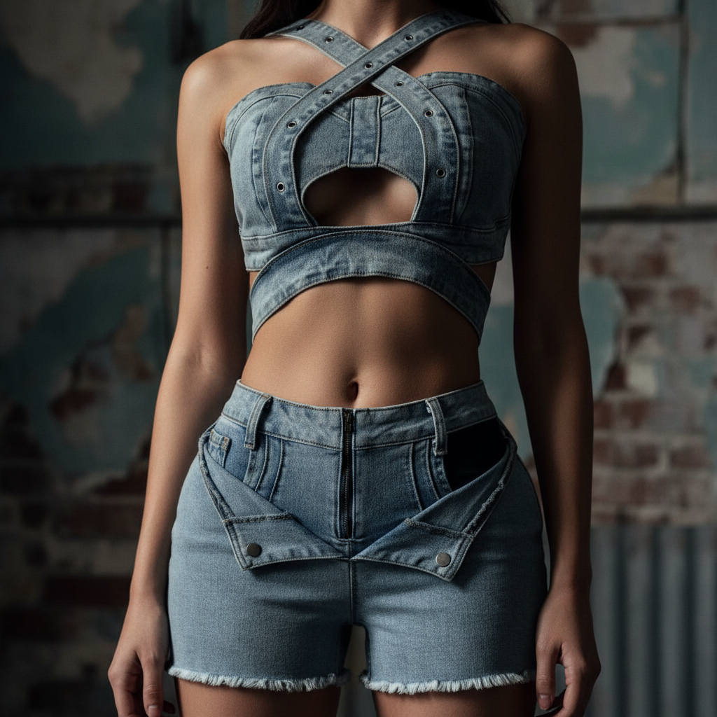 Voltage Crosscut Denim Set