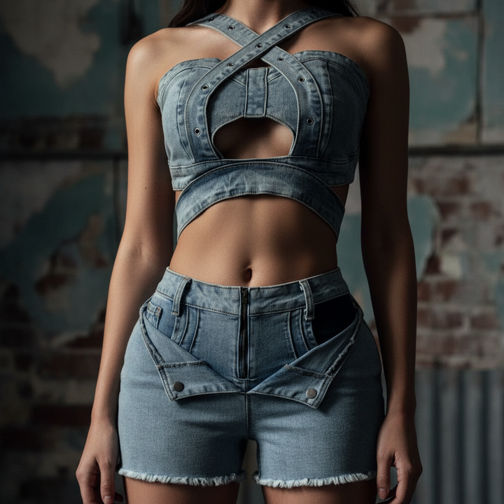 Voltage Crosscut Denim Set