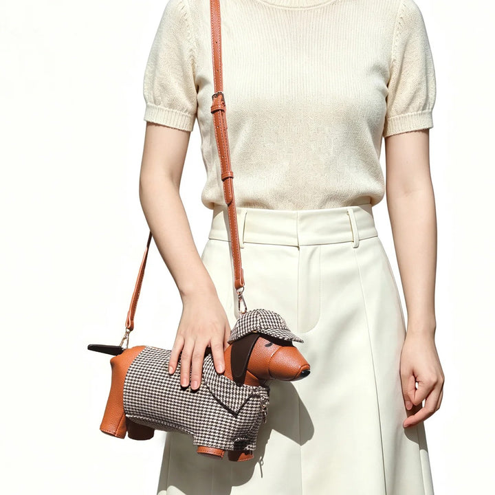 Dachshund Tweed Crossbody Bag
