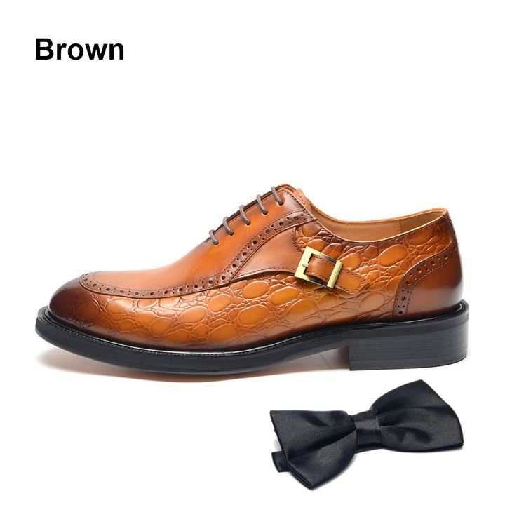Cortile Croc-Embossed Brogues
