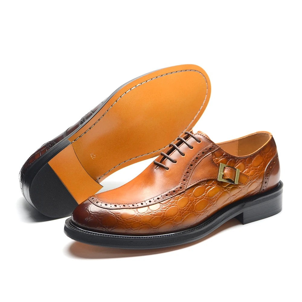 Cortile Croc-Embossed Brogues