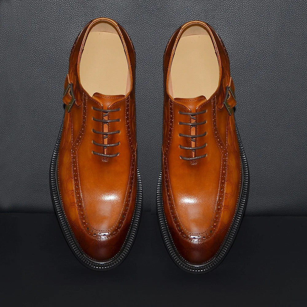 Cortile Croc-Embossed Brogues