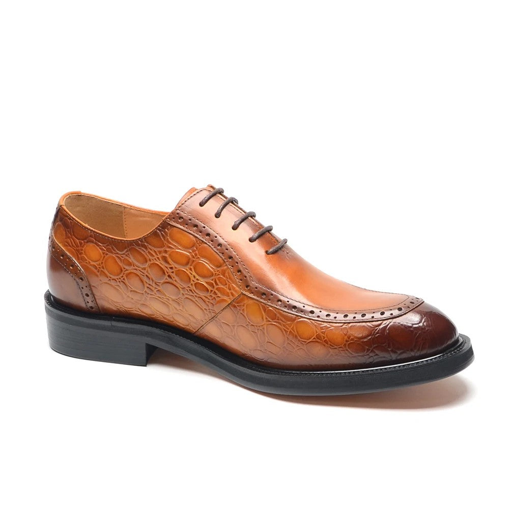 Cortile Croc-Embossed Brogues