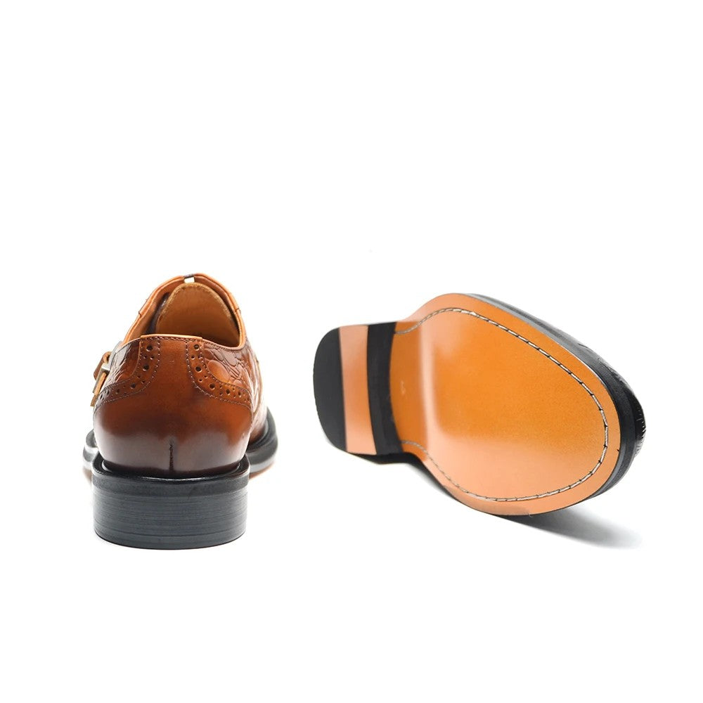 Cortile Croc-Embossed Brogues