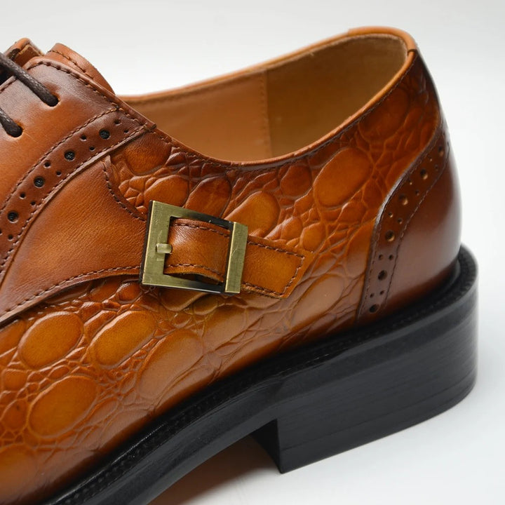 Cortile Croc-Embossed Brogues