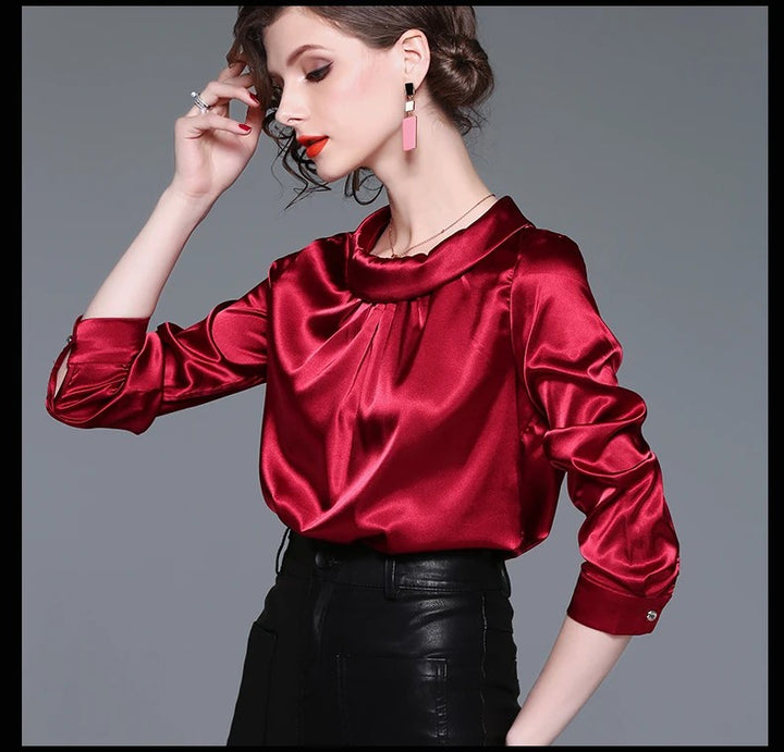 Serafina Cowl-Neck Blouse