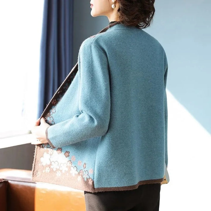 Plumfrost Jacquard Knit Cardigan