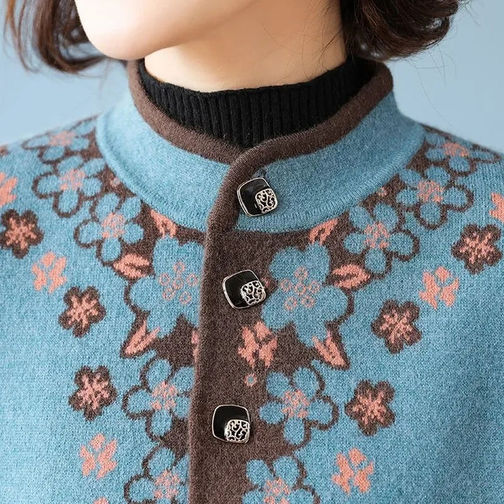 Plumfrost Jacquard Knit Cardigan