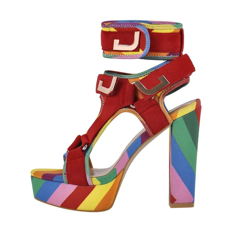 Prismatica Rainbow Platform Sandals