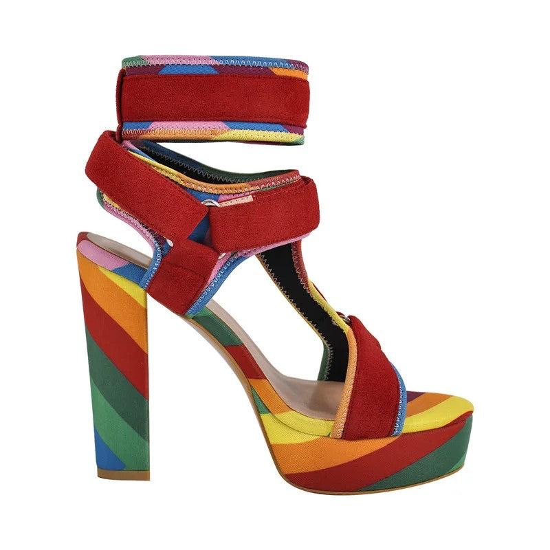 Prismatica Rainbow Platform Sandals