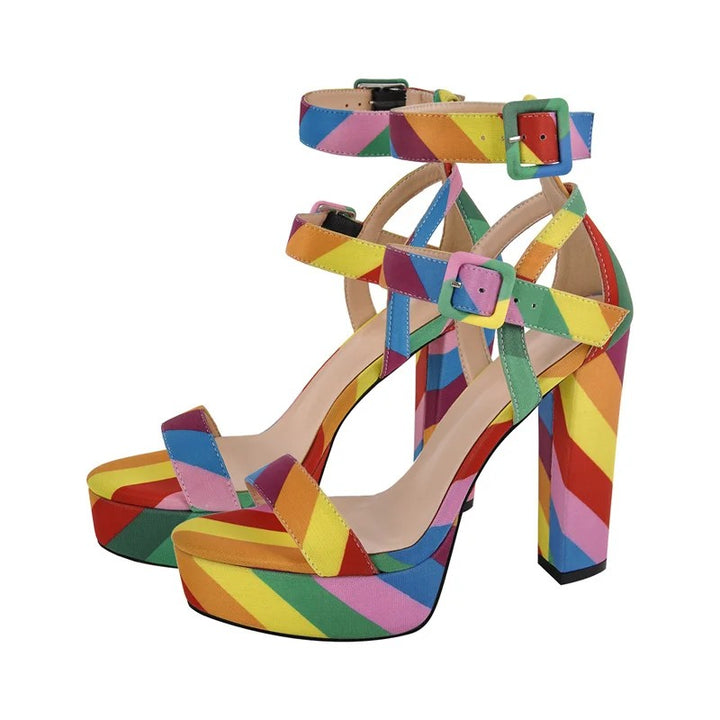 Prismatica Rainbow Platform Sandals