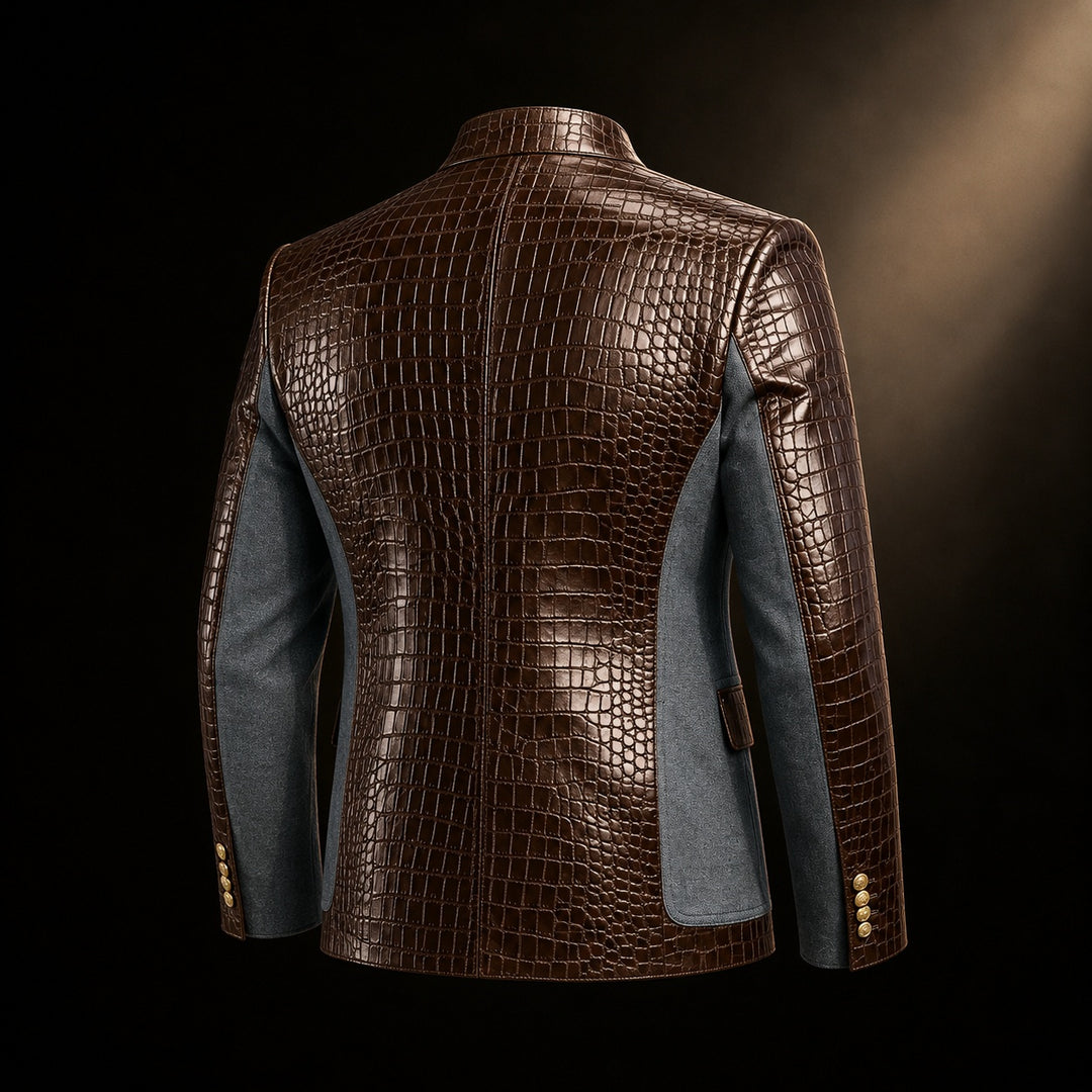Alligatore Croc-Embossed Patchwork Blazer — ce_metastatic_02