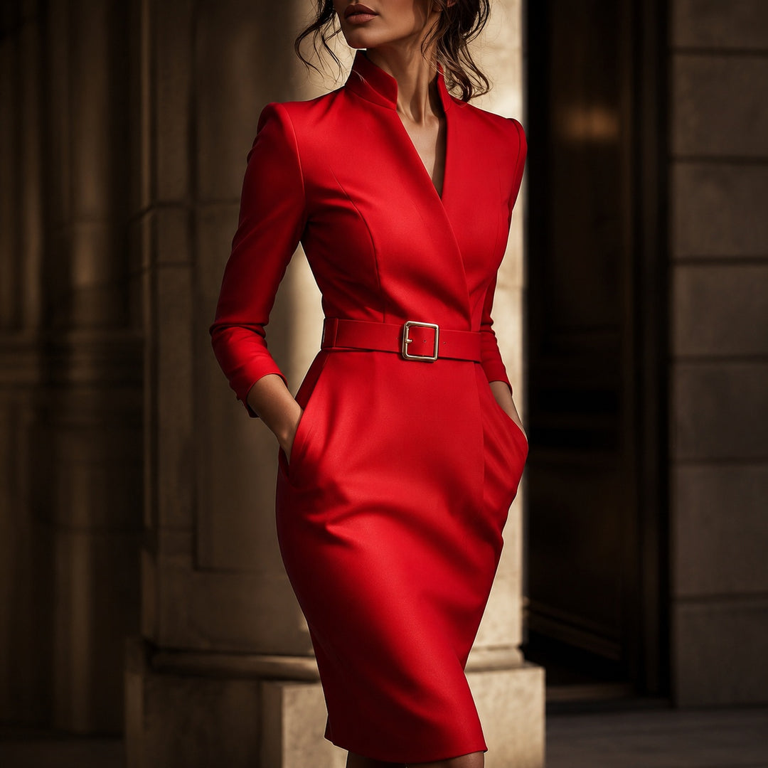 Ambasciatrice Belted Pencil Dress — ce_metastatic_07