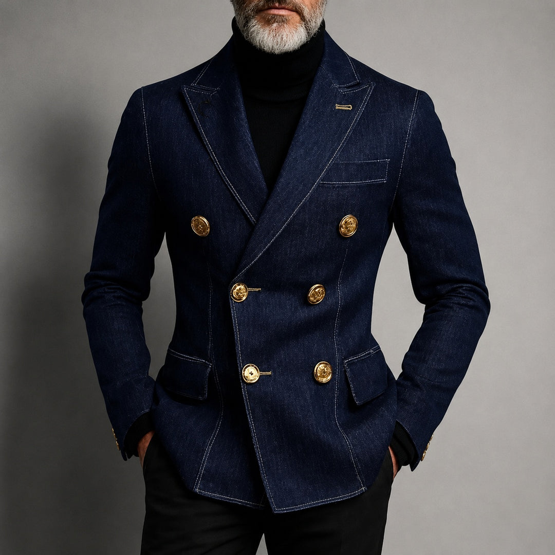 Ammiraglio Double-Breasted Denim Blazer — ce_pivot_front_08