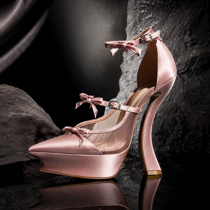 Arabesca Curved-Heel Platform Pumps