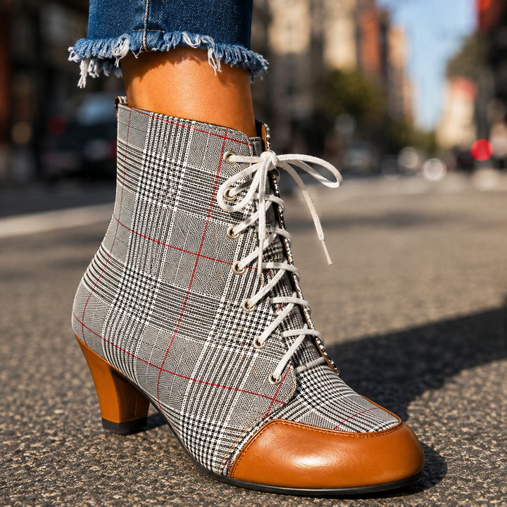 Ascot Plaid Lace-Up Booties — ce_brooklyn_s2_01