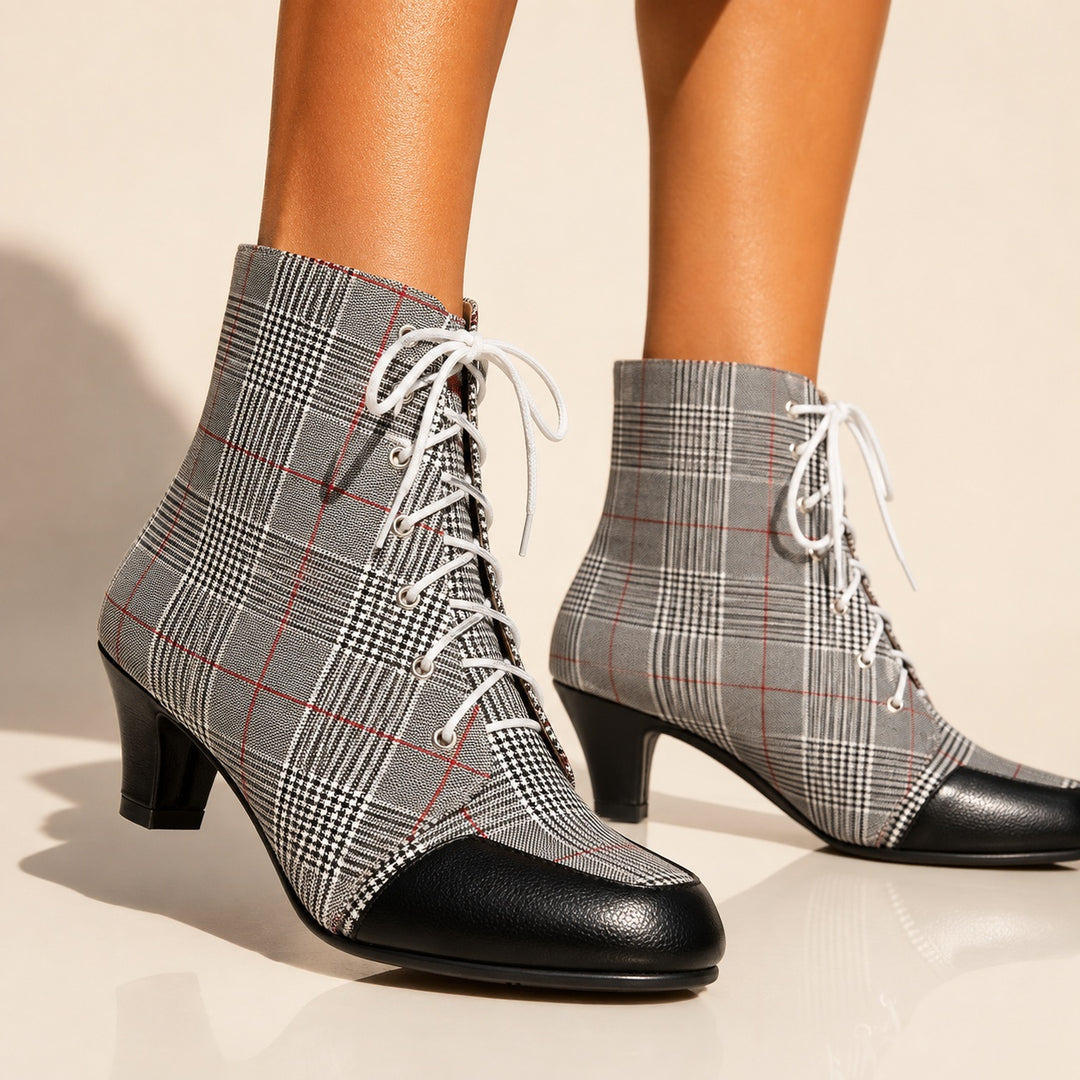 Ascot Plaid Lace-Up Booties — ce_brooklyn_s3_01