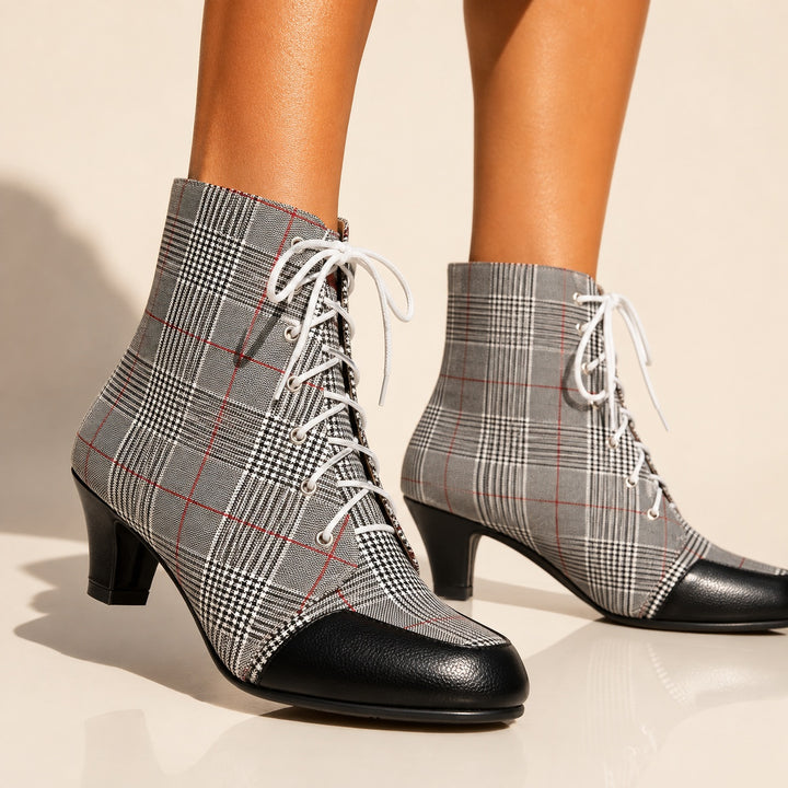 Ascot Plaid Lace-Up Booties — ce_brooklyn_s3_01